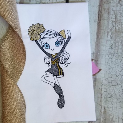cheerleader sketch emb design
